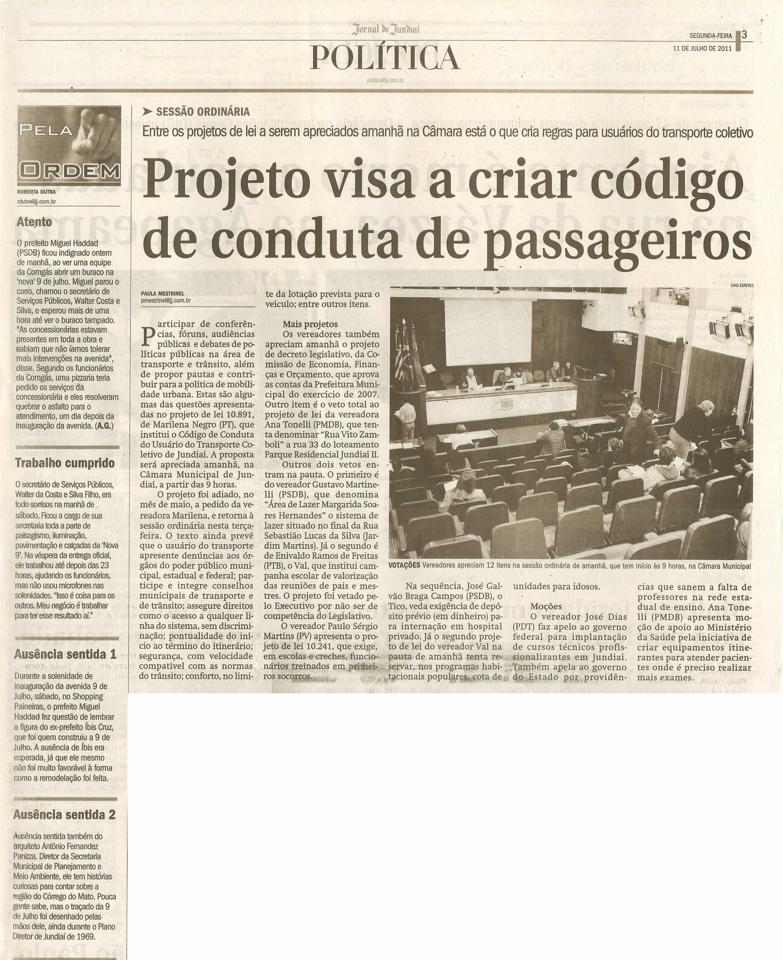 Jornal de Jundiaí - 11/07/2011