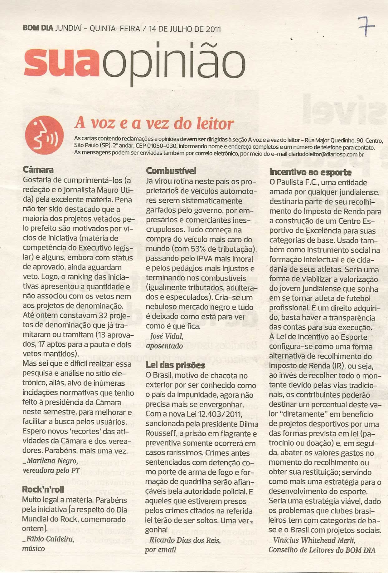 Bom Dia Jundiaí - 14/07/2011