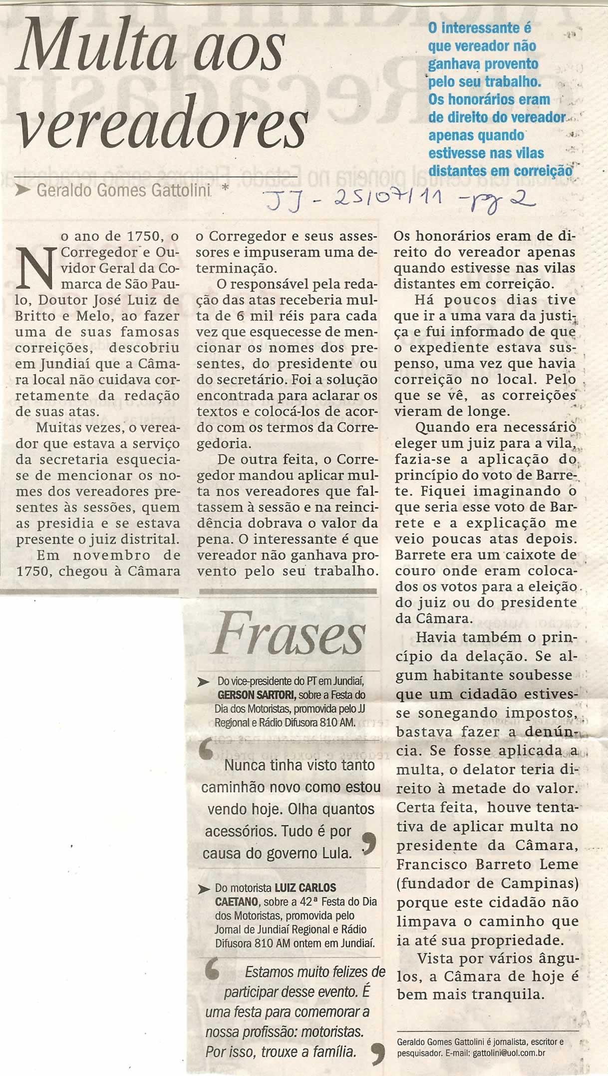 Jornal de Jundiaí - 25/07/2011