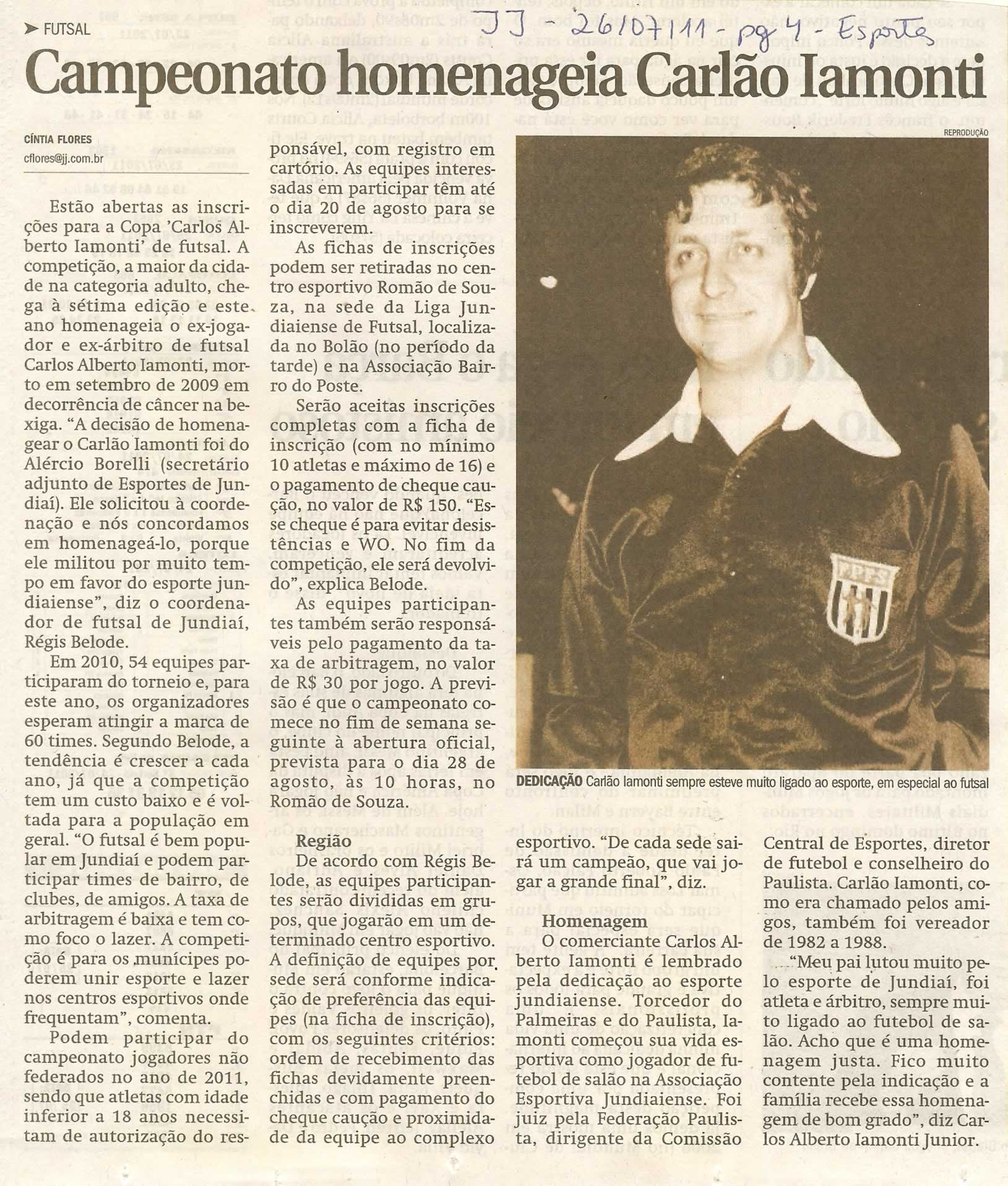 Jornal de Jundiaí - 26/07/2011