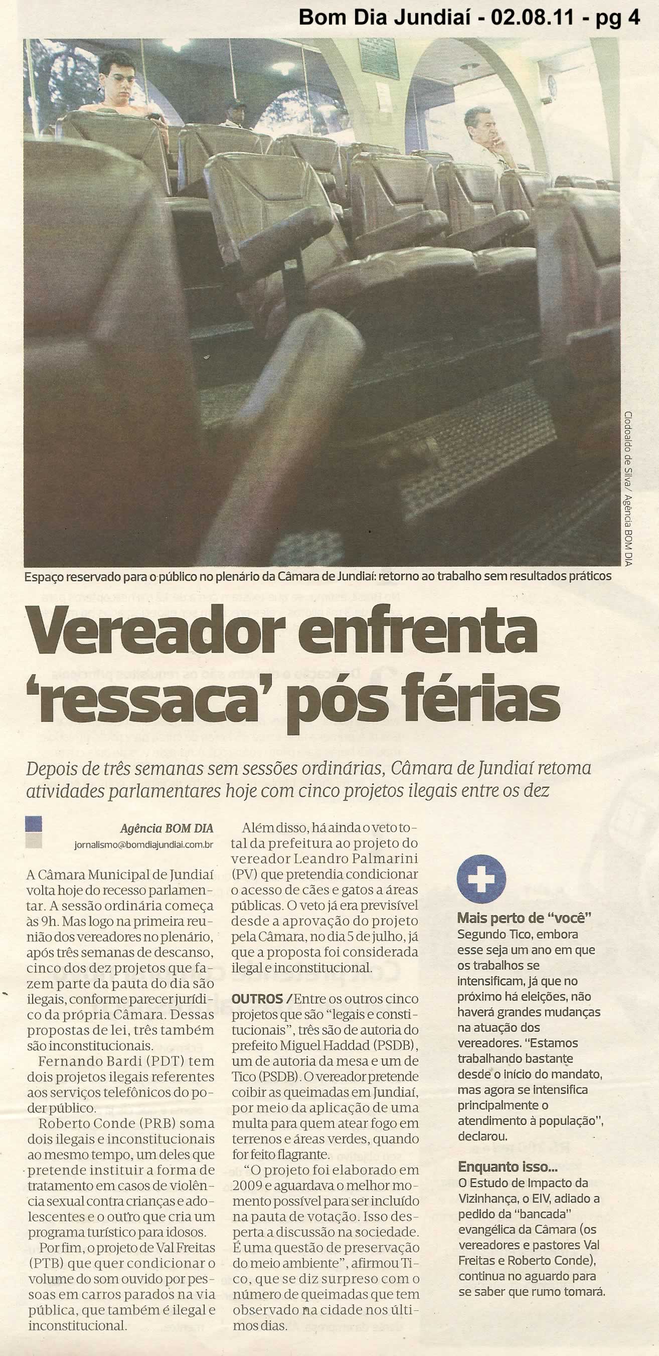 Bom Dia Jundiaí - 02/08/2011