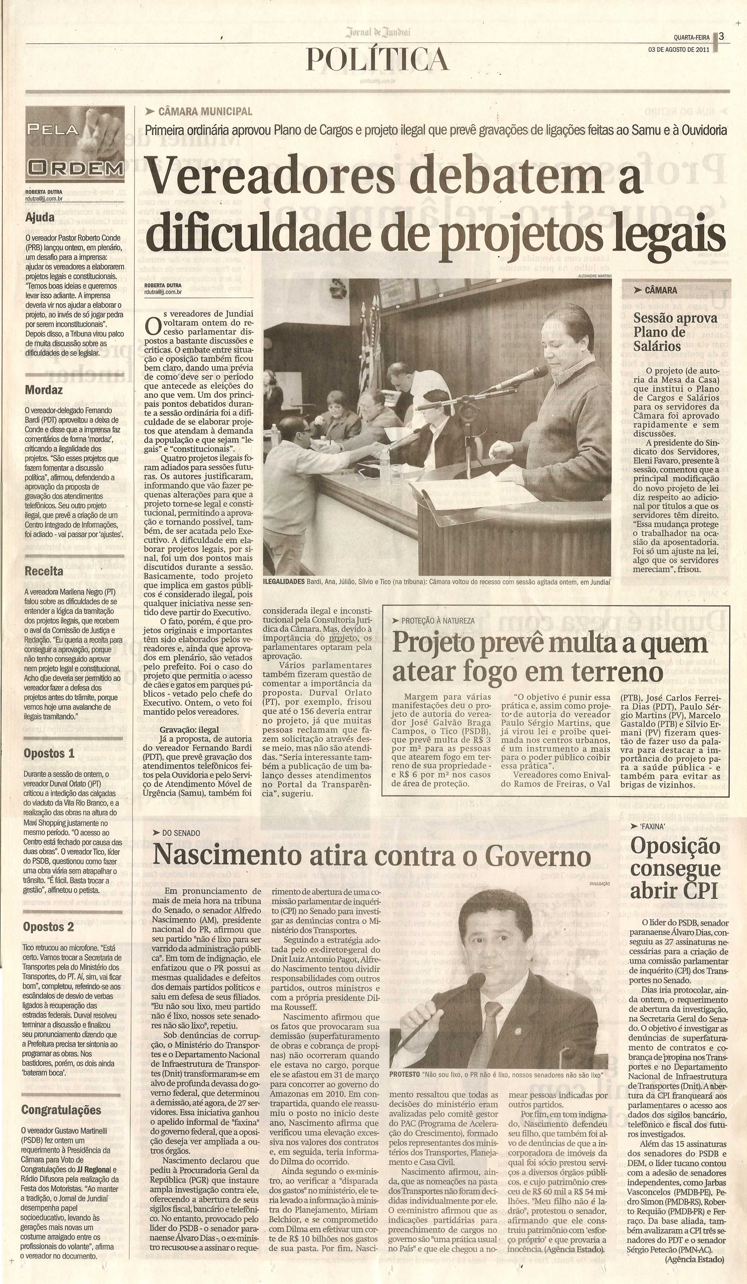 Jornal de Jundiaí - 03/08/2011