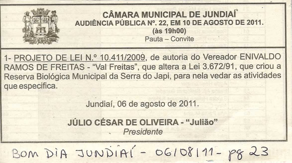 Bom Dia Jundiaí - 06/08/2011