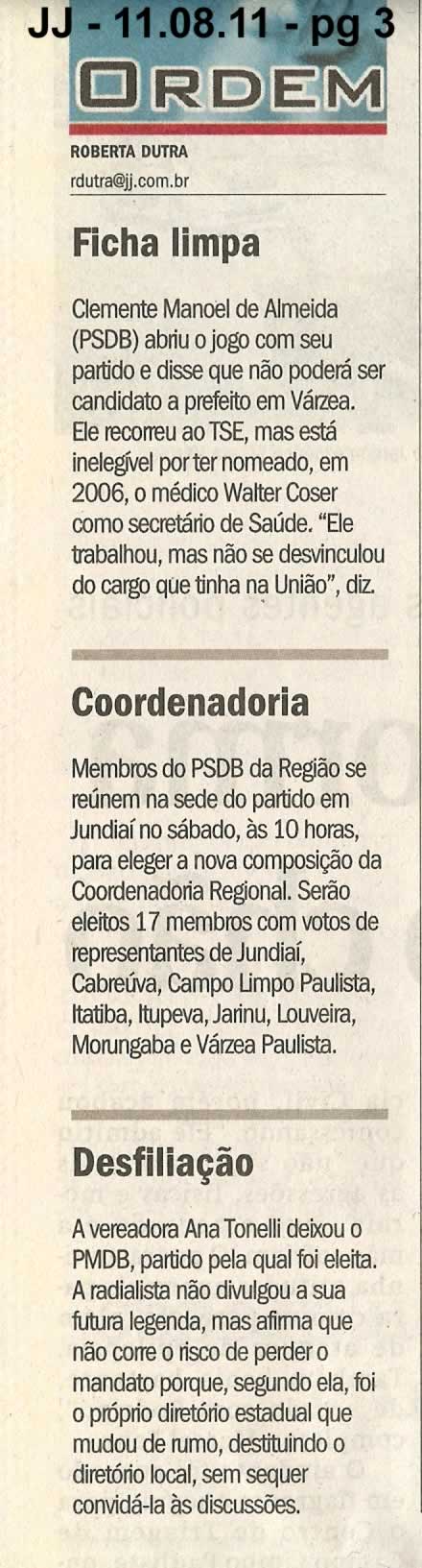 Jornal de Jundiaí - 11/08/2011