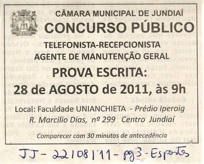 Jornal de Jundiaí - 22/08/2011