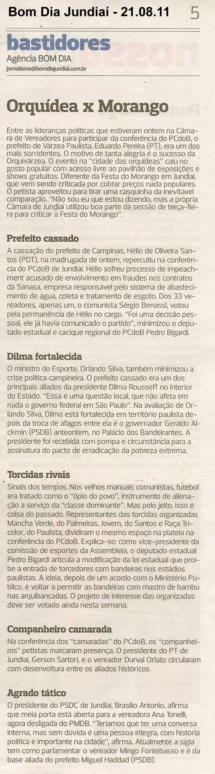Bom Dia Jundiaí - 21/08/2011