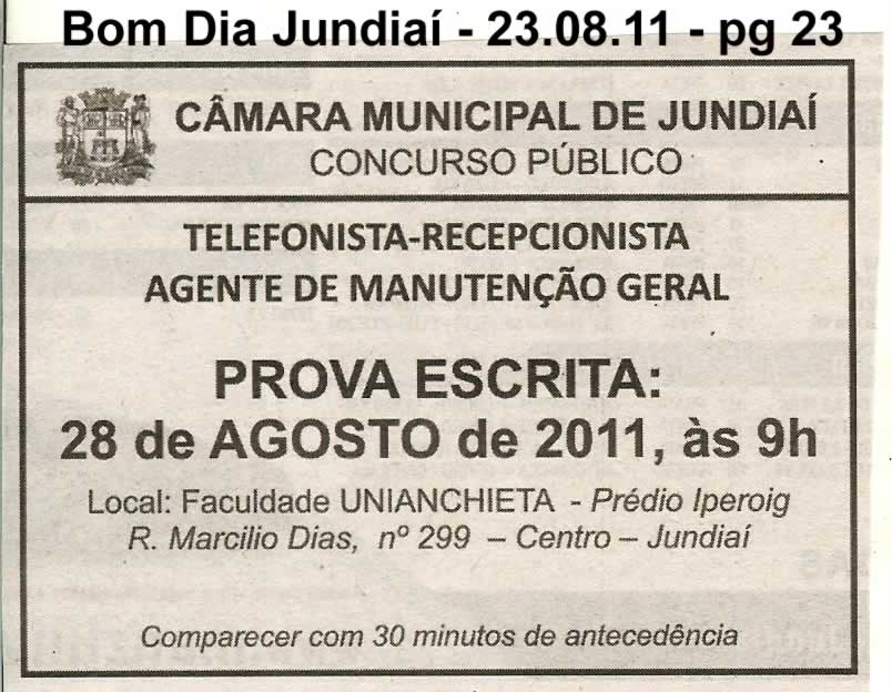Bom Dia Jundiaí - 23/08/2011