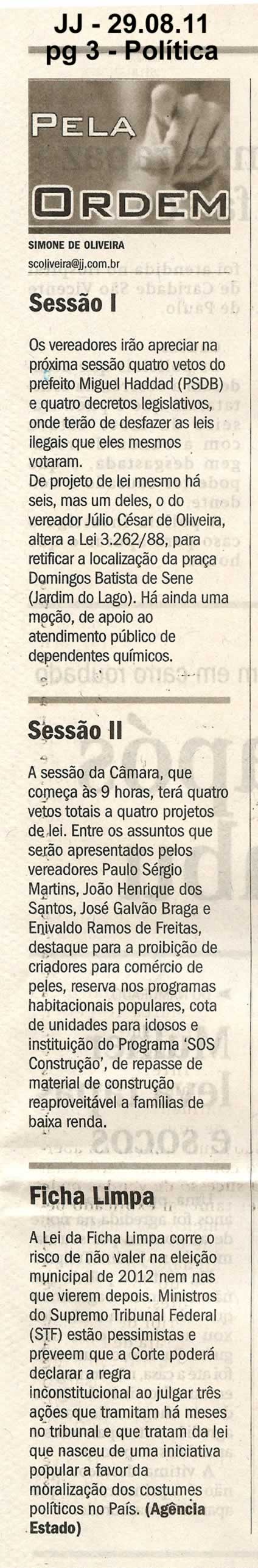 Jornal de Jundiaí - 29/08/2011