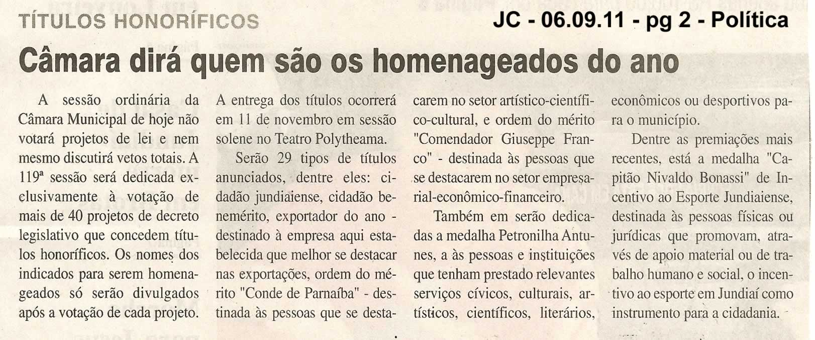Jornal da Cidade - 06/09/2011