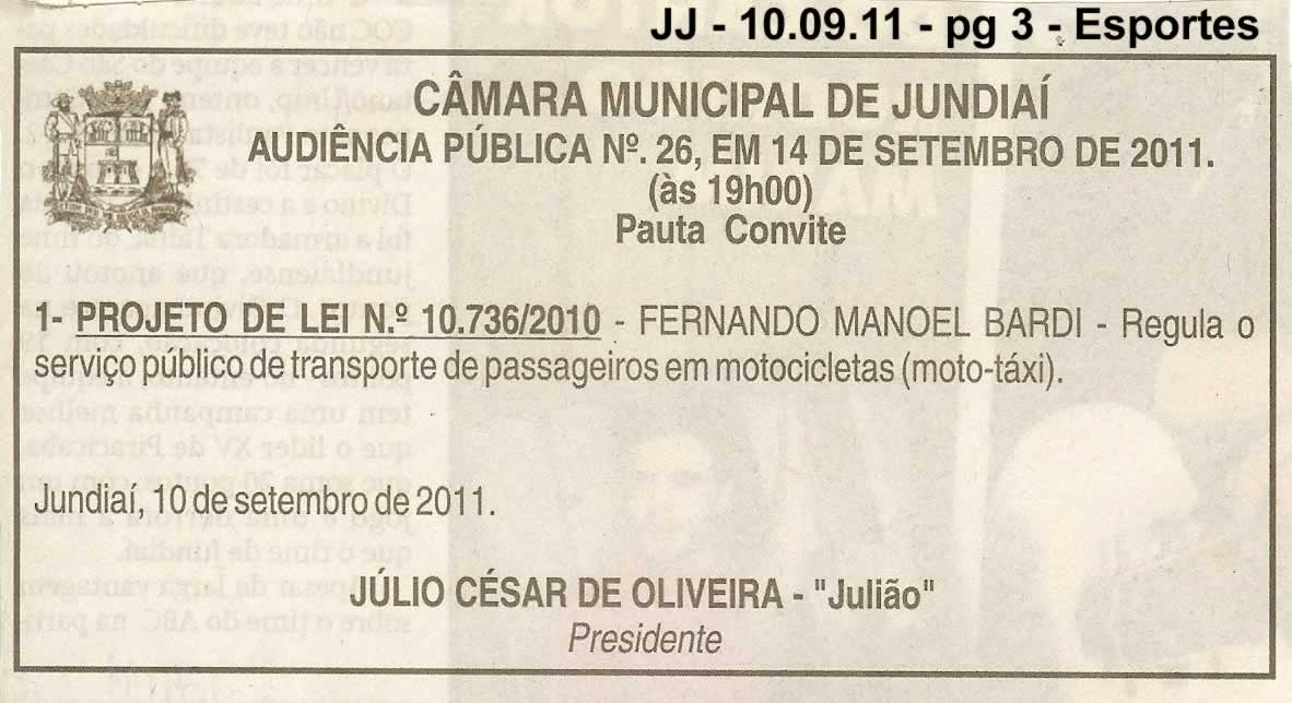 Jornal de Jundiaí - 10/09/2011