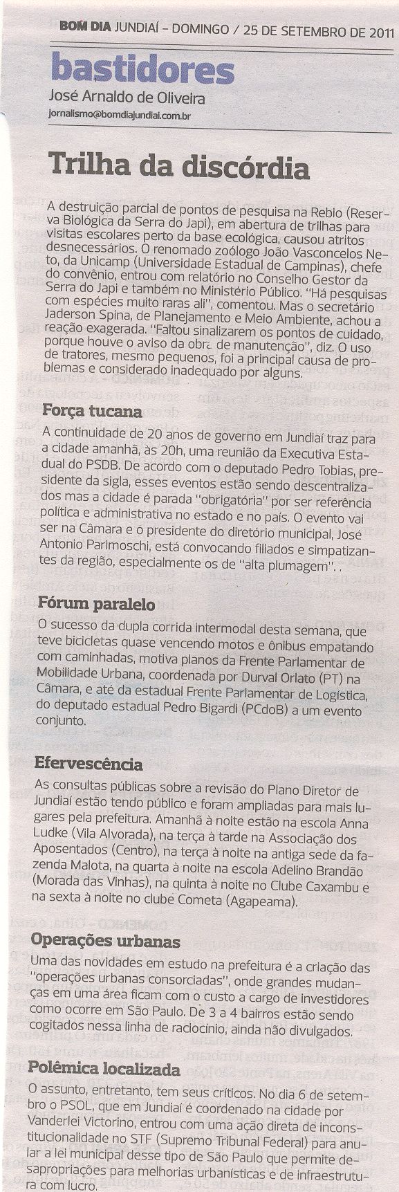 Bom Dia Jundiaí - 25/09/2011