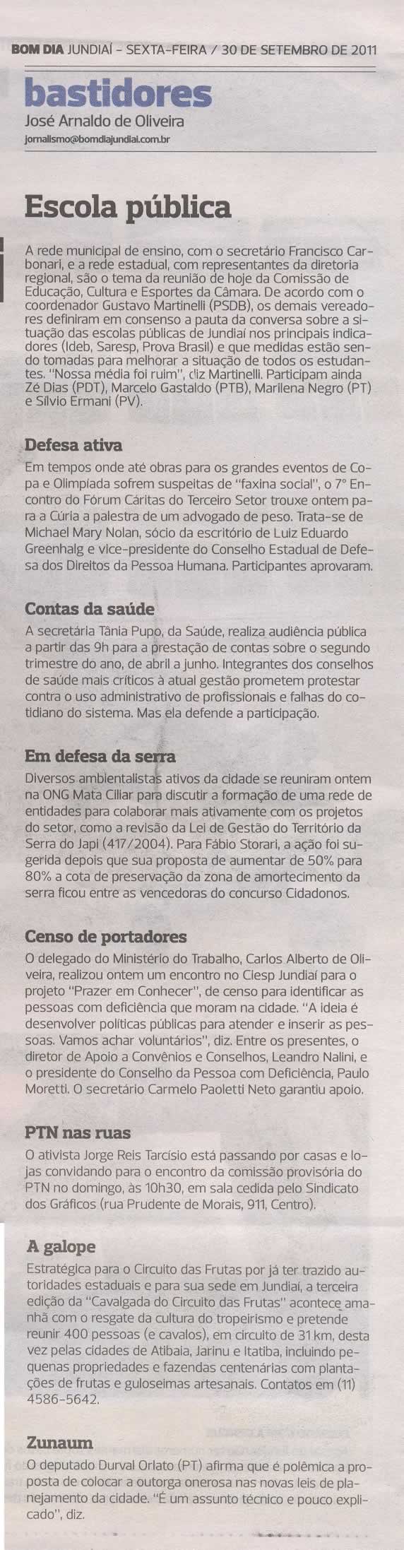 Bom Dia Jundiaí - 30/09/2011