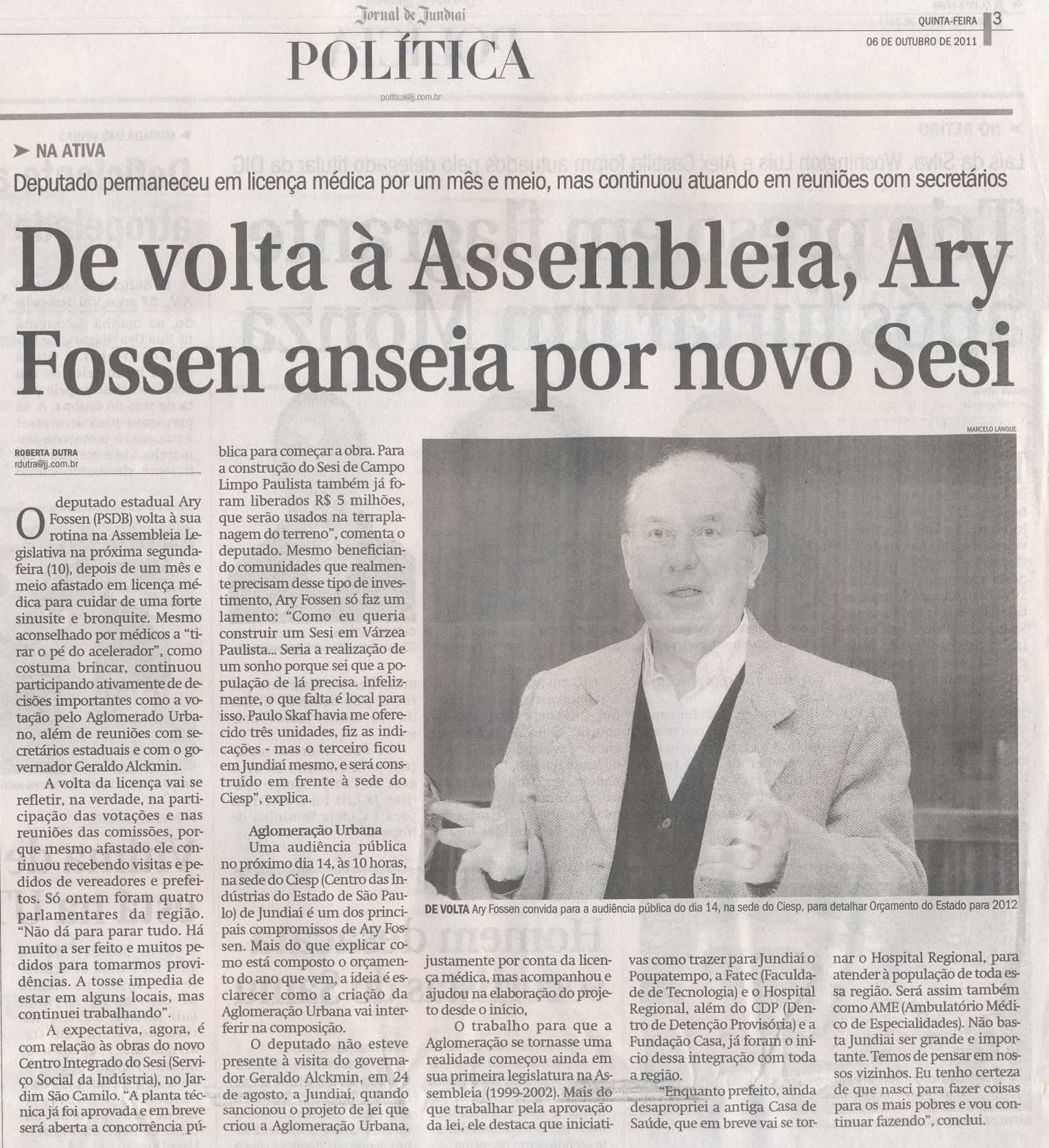 Jornal de Jundiaí - 06/10/2011