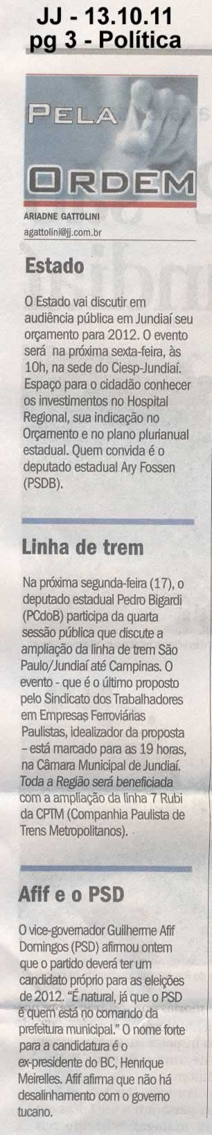 Jornal de Jundiaí - 13/10/2011