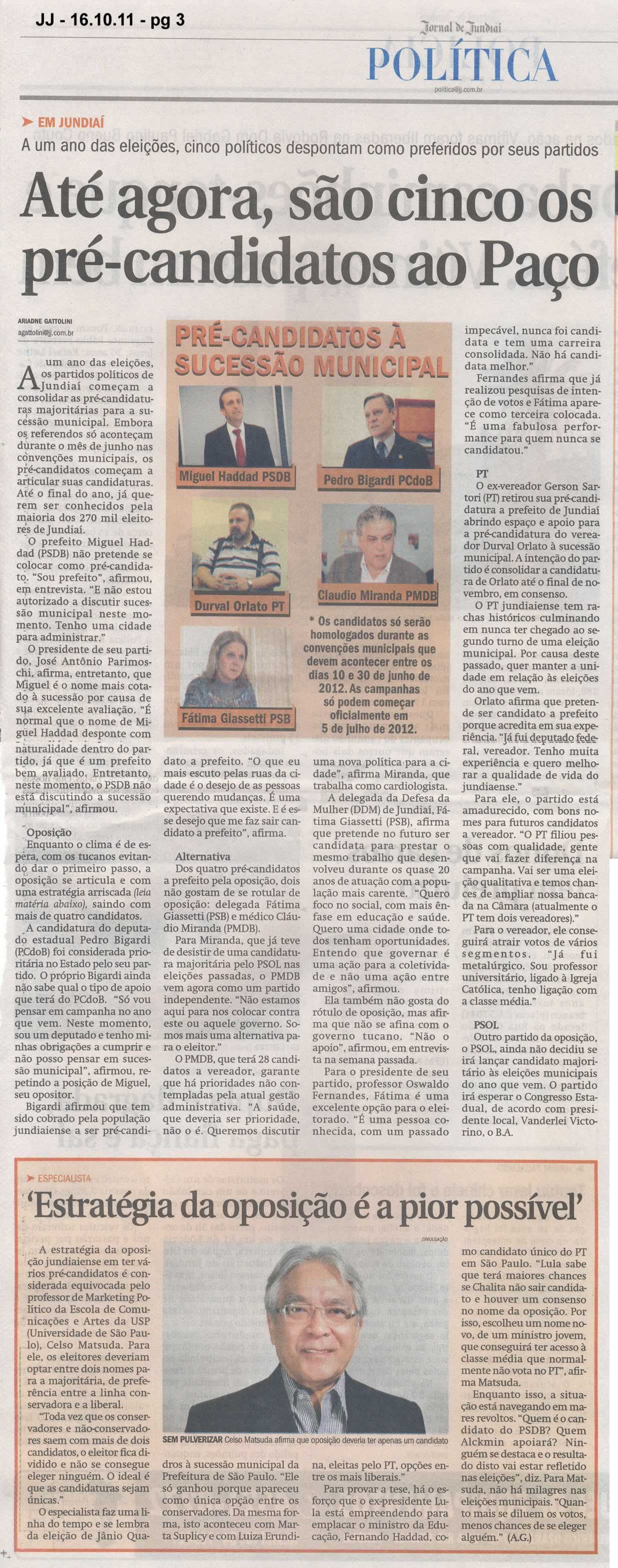 Jornal de Jundiaí - 16/10/2011