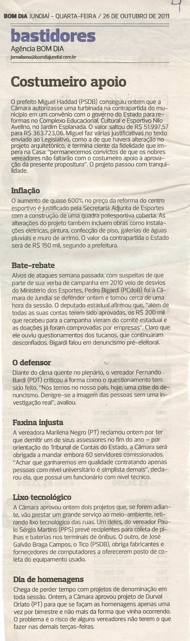 Bom Dia Jundiaí - 26/10/2011