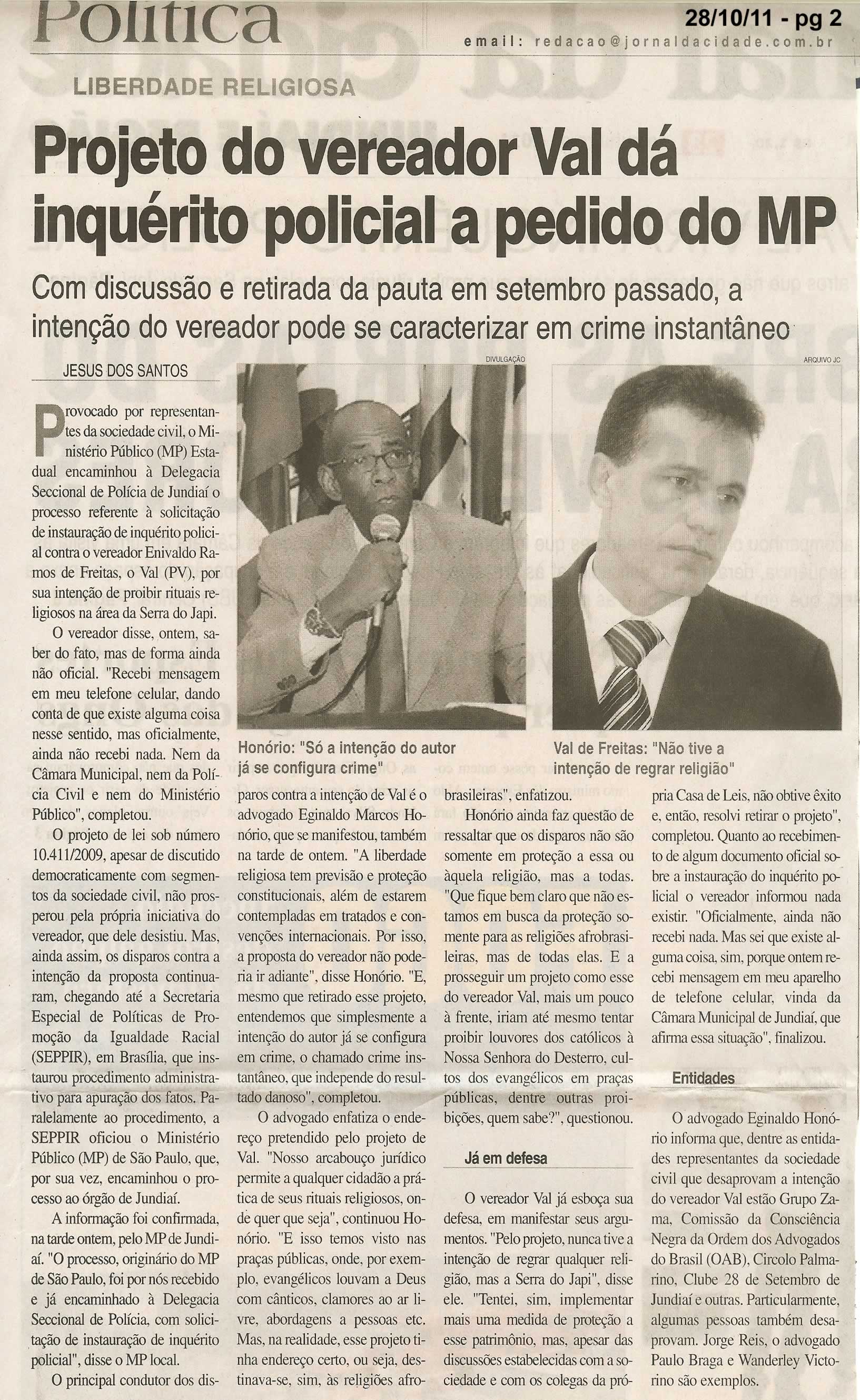 Jornal da Cidade - 28/10/2011