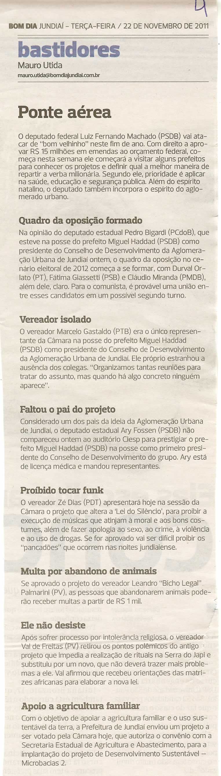 Bom Dia Jundiaí - 22/11/2011