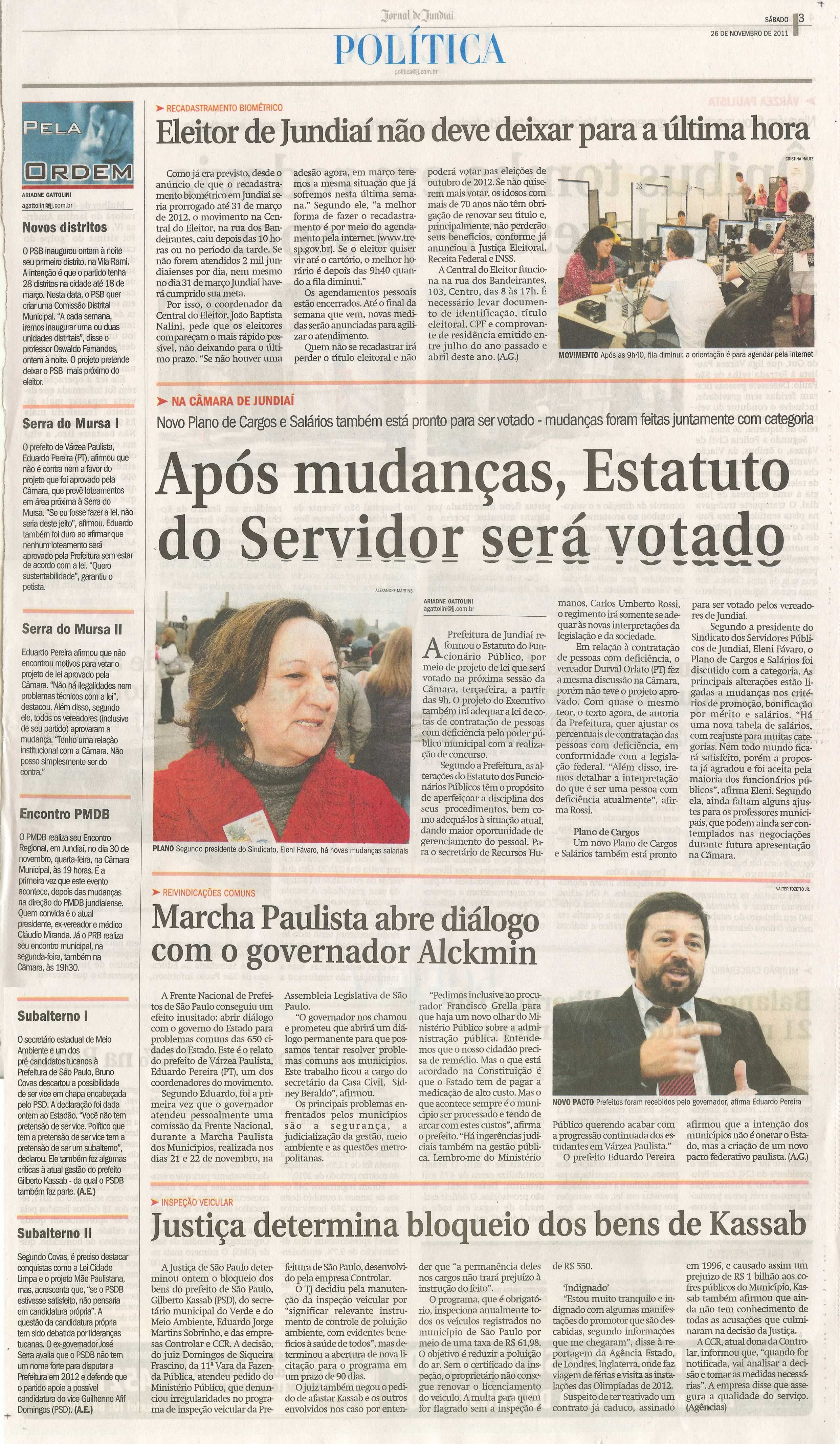 Jornal de Jundiaí - 26/11/2011