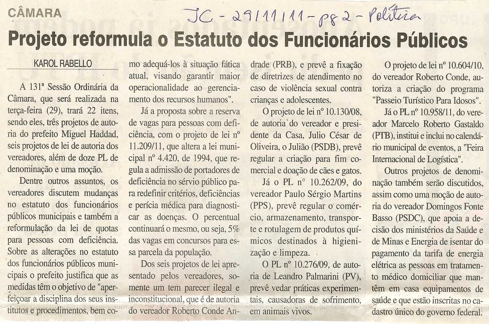 Jornal da Cidade - 29/11/2011