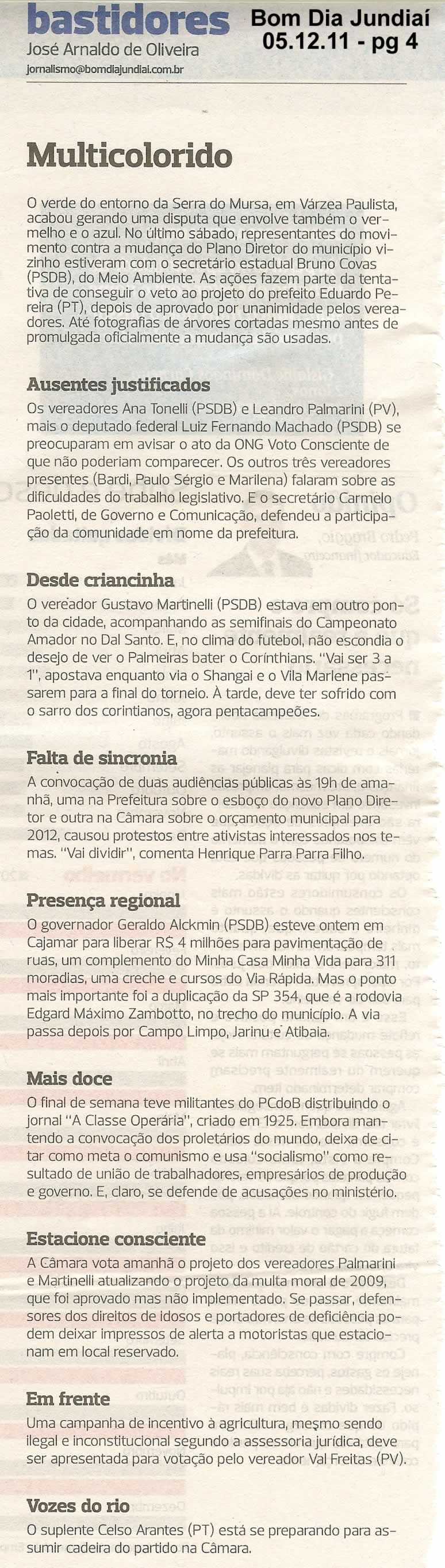 Bom Dia Jundiaí - 05/12/2011
