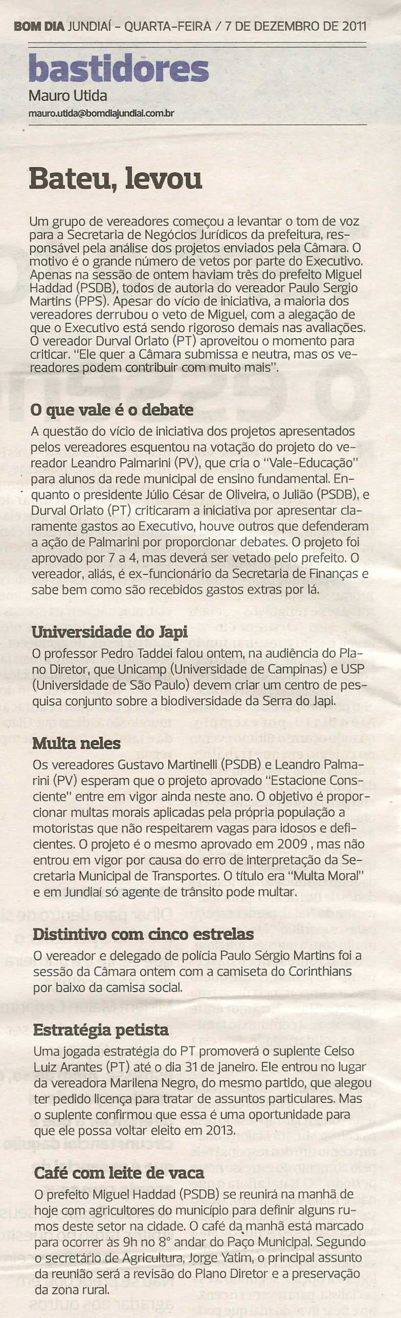 Bom Dia Jundiaí - 07/12/2011