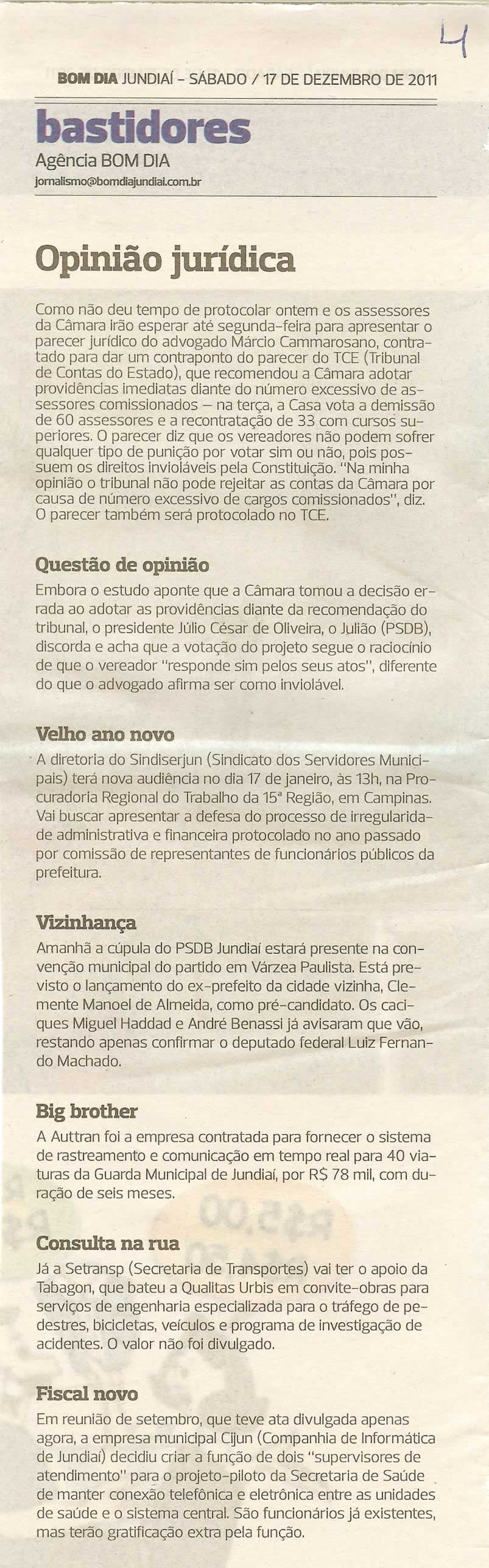 Bom Dia Jundiaí - 17/12/2011