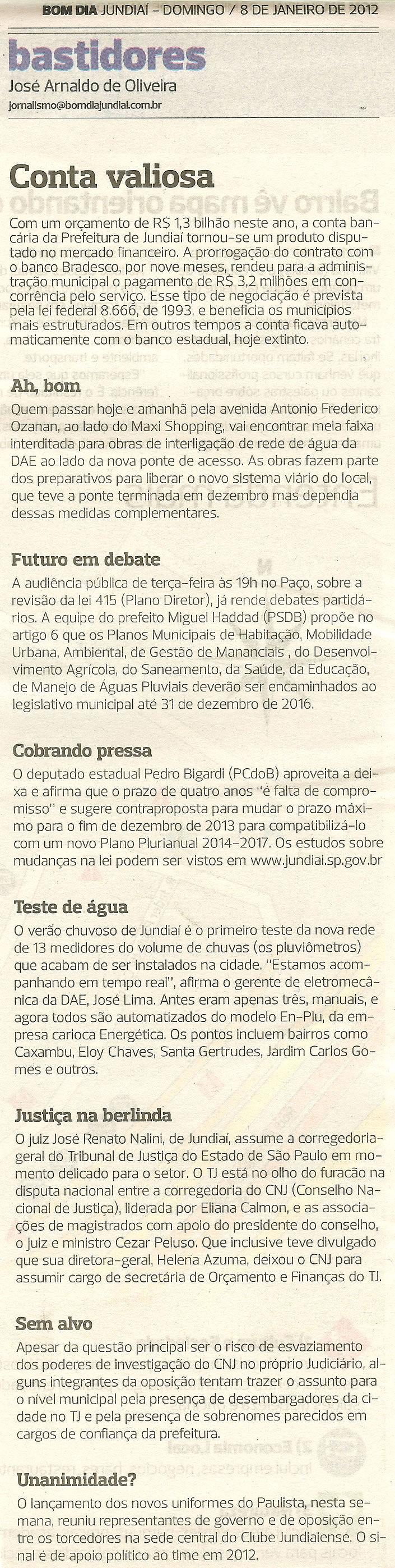 Bom Dia Jundiaí - 08/01/2012