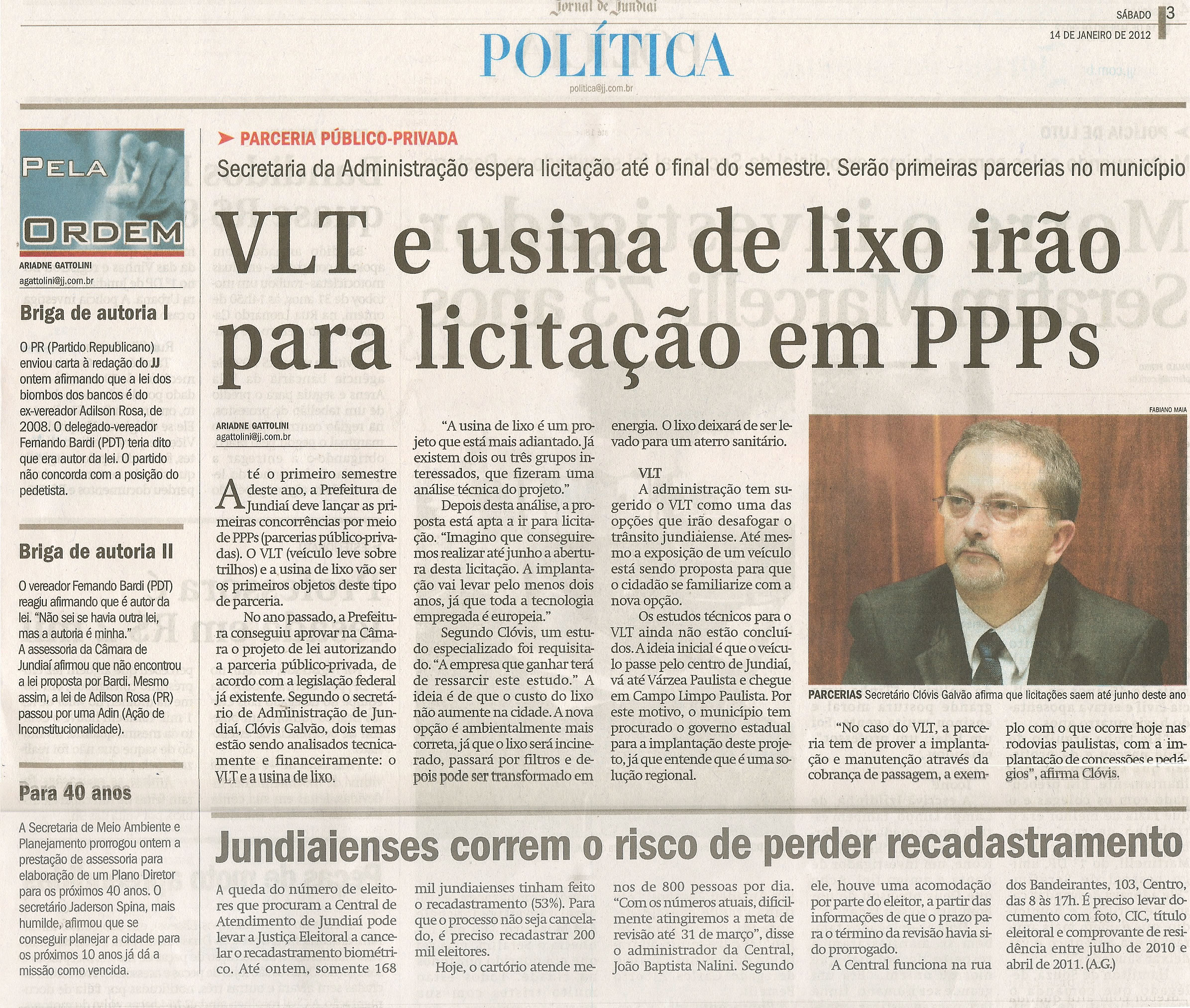 Jornal de Jundiaí - 14/01/2012