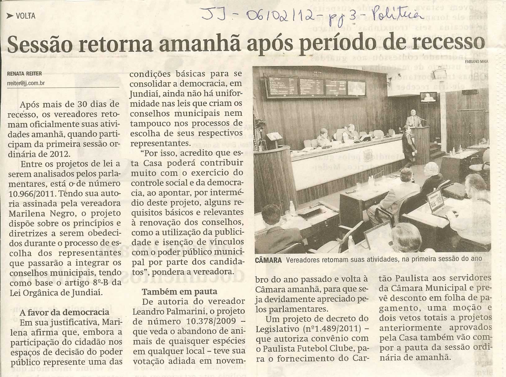 Jornal de Jundiaí - 06/02/2012