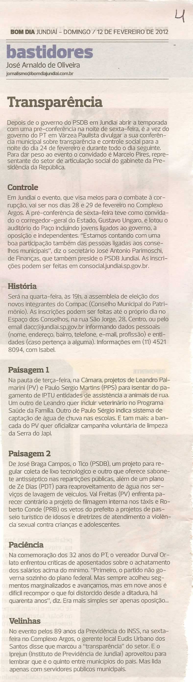 Bom Dia Jundiaí - 12/02/2012