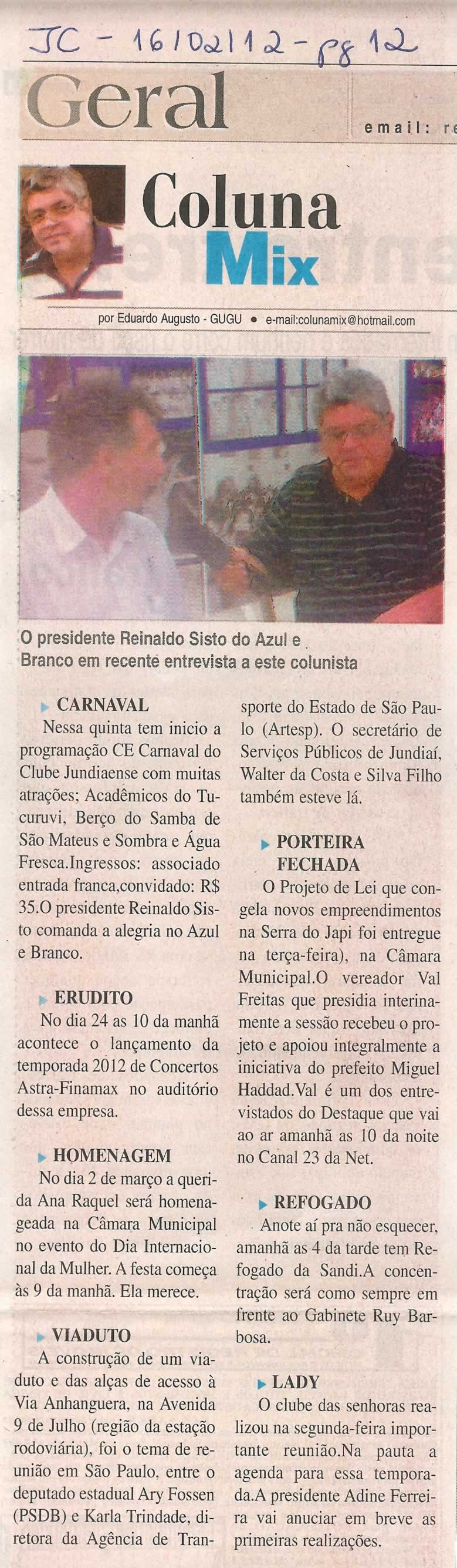 Jornal da Cidade - 16/02/2012