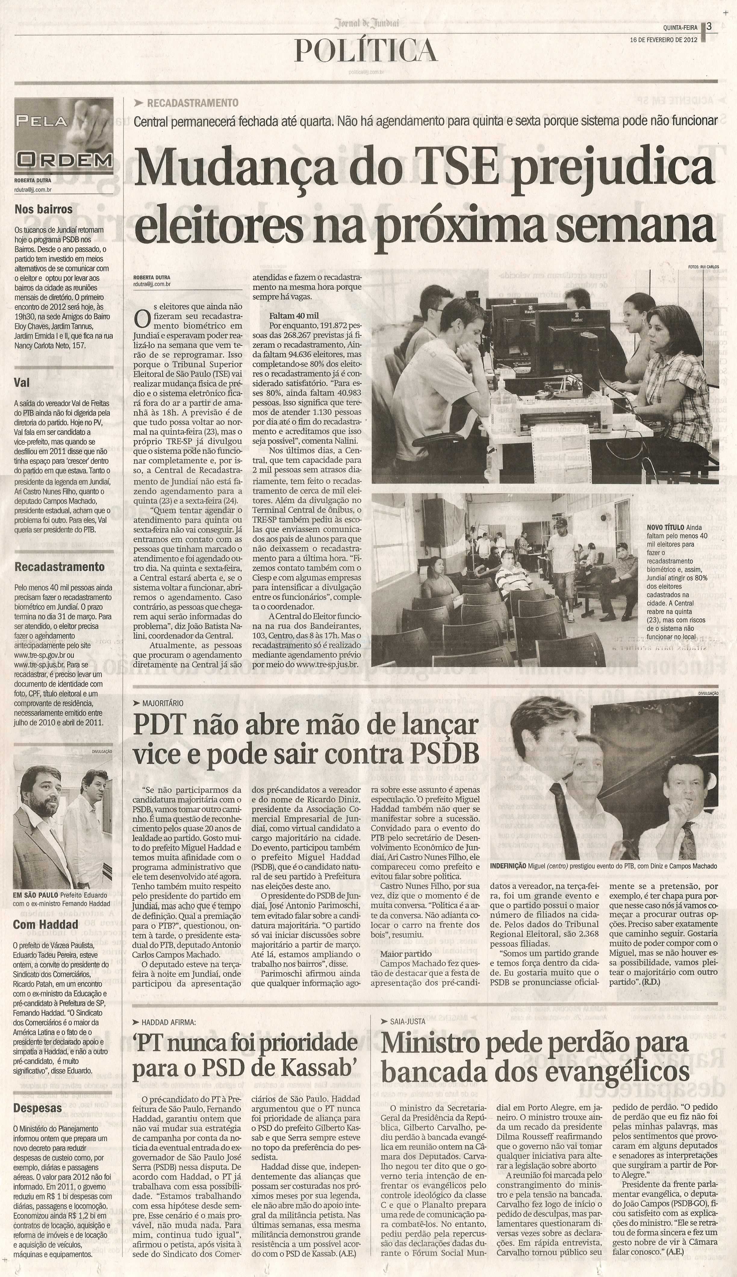 Jornal de Jundiaí - 16/02/2012