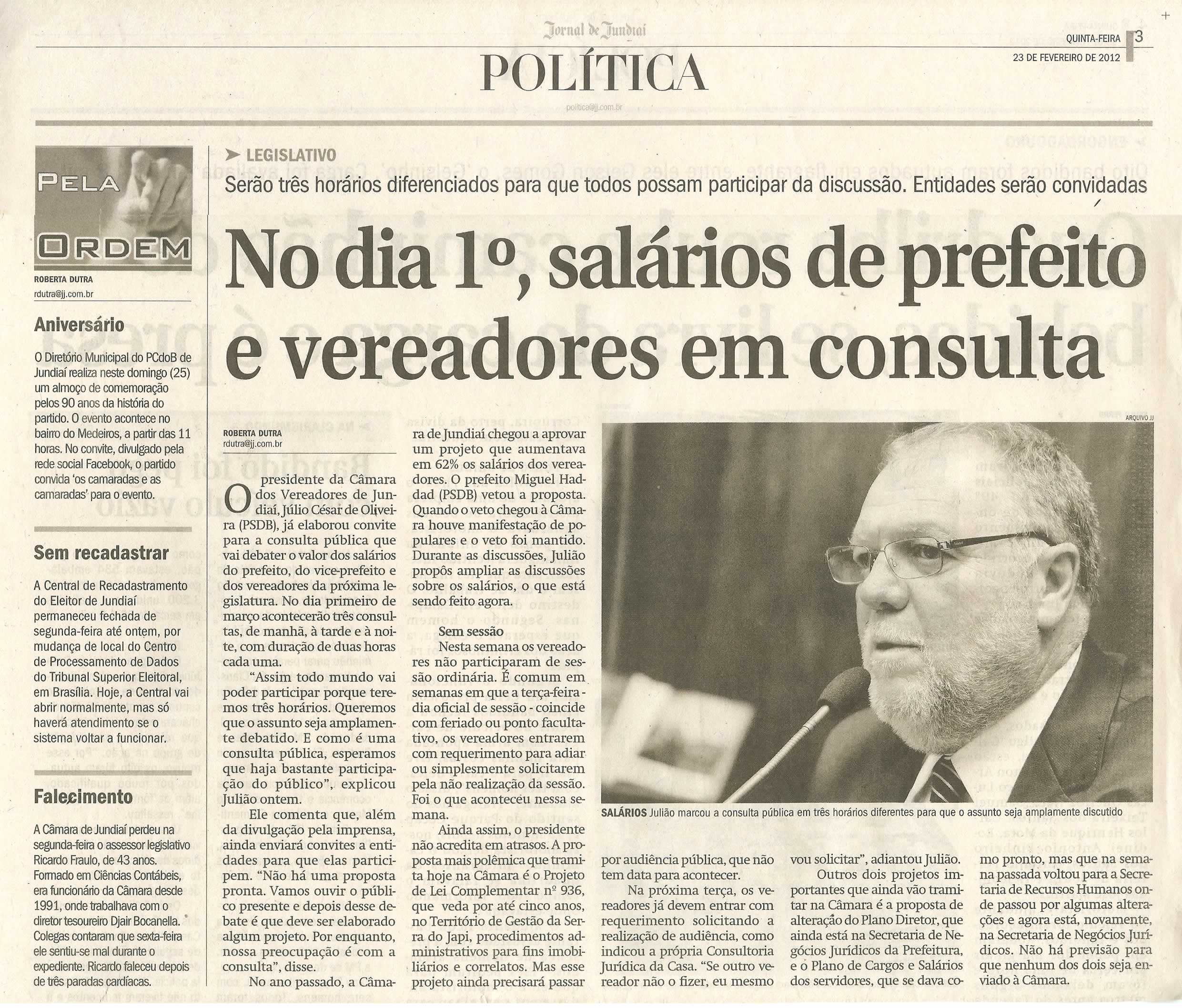 Jornal de Jundiaí - 23/02/2012