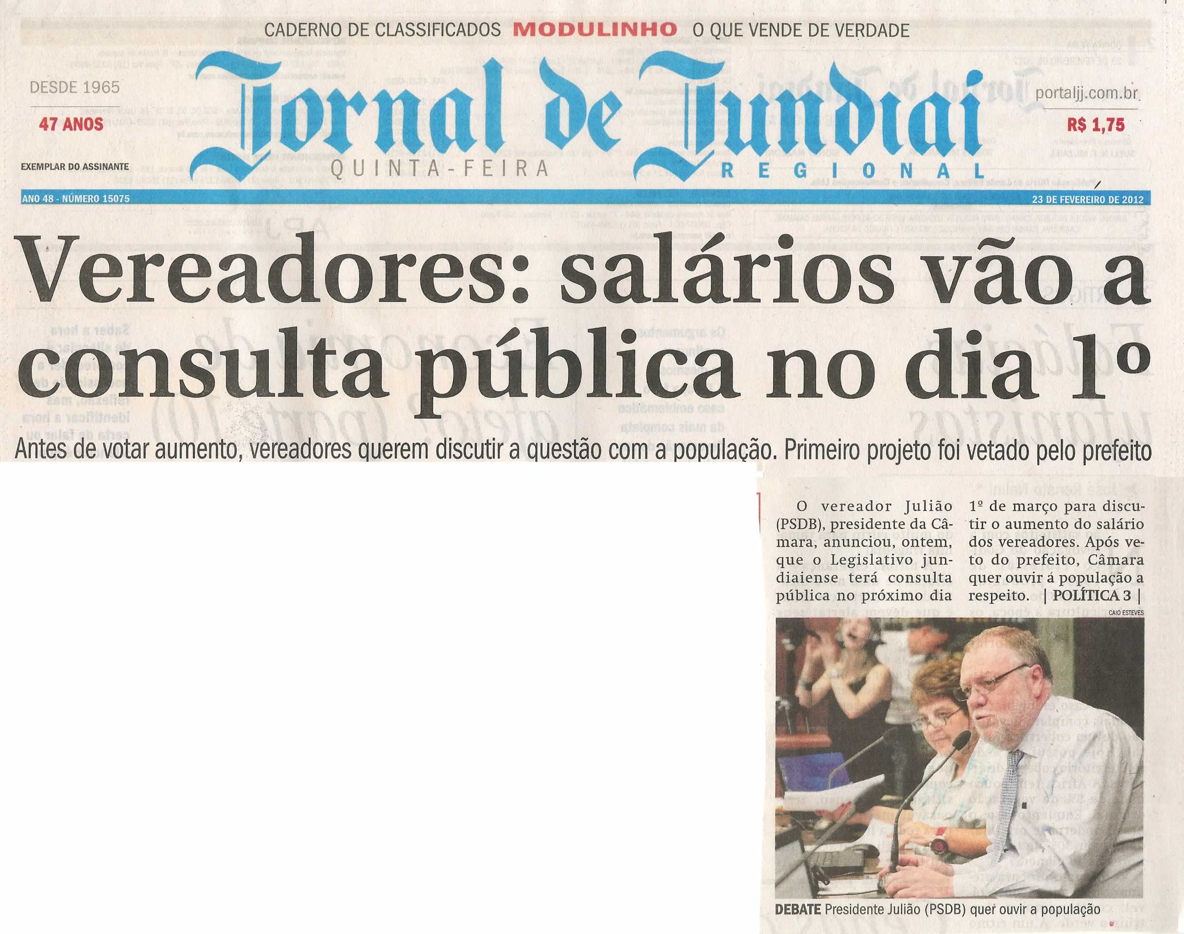 Jornal de Jundiaí - 23/02/2012