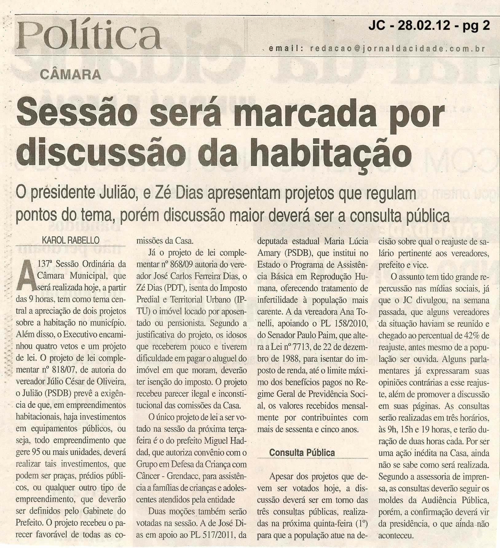 Jornal da Cidade - 28/02/2012