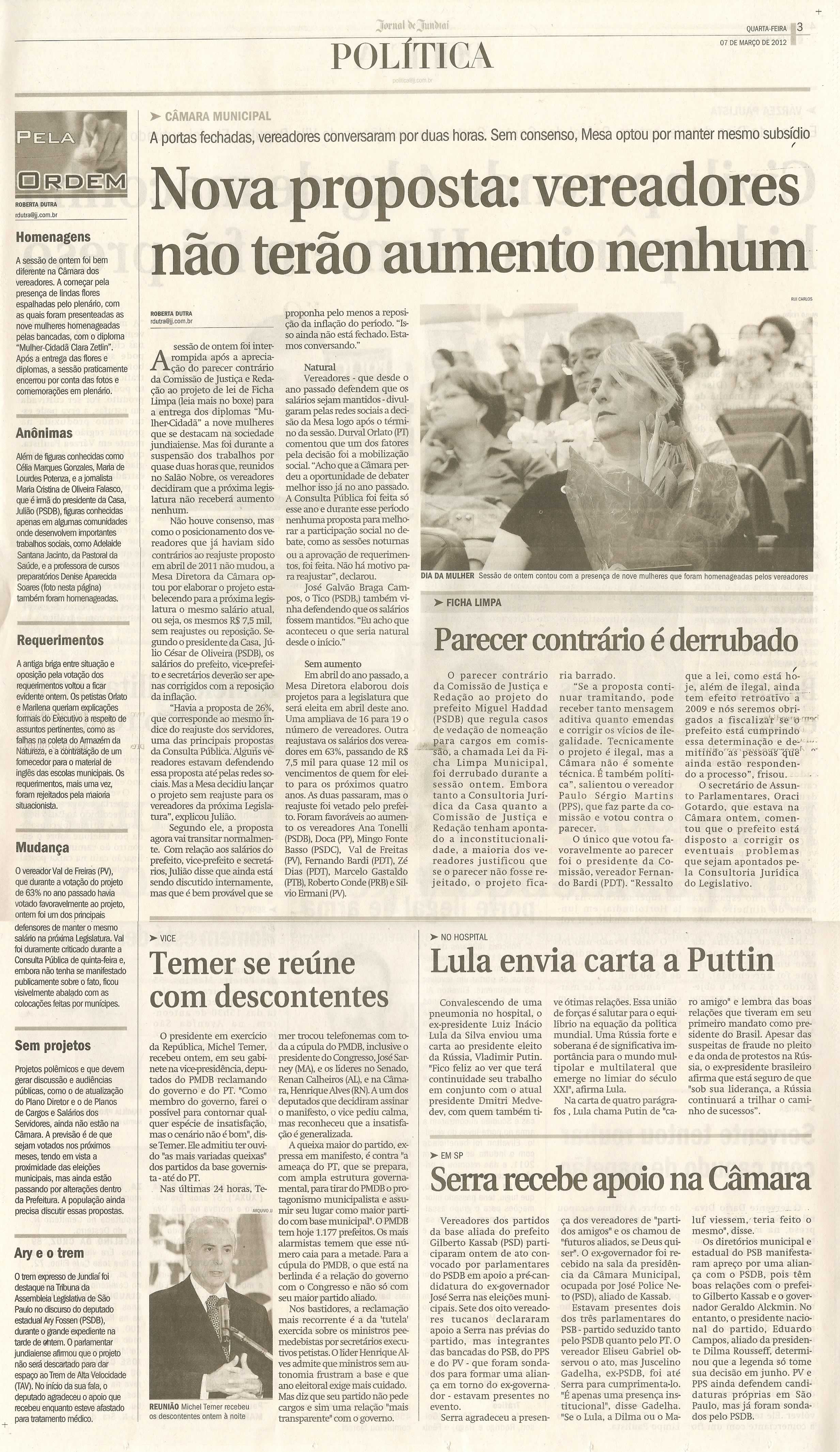 Jornal de Jundiaí - 07/03/2012