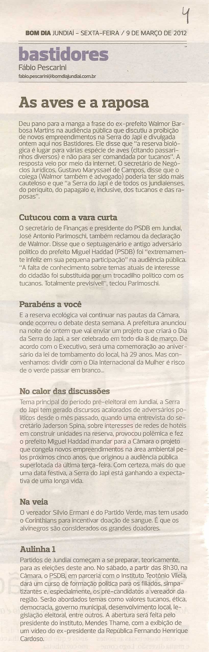 Bom Dia Jundiaí - 09/03/2012