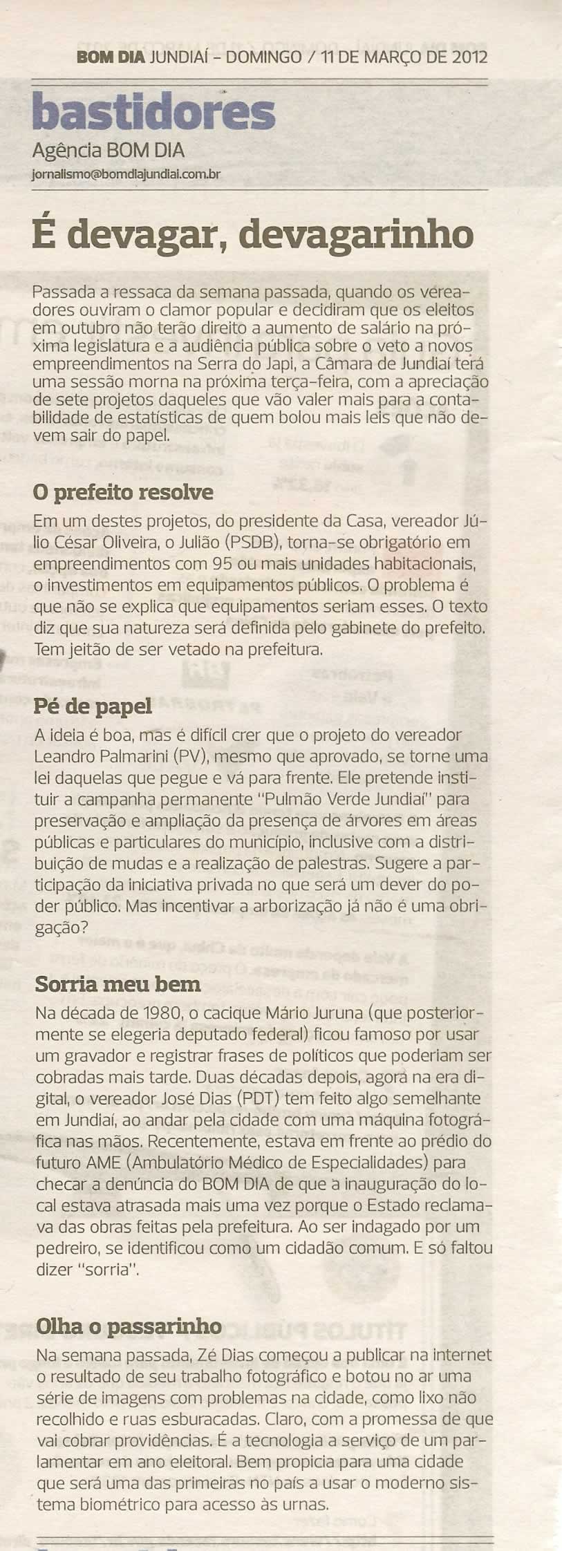 Bom Dia Jundiaí - 11/03/2012
