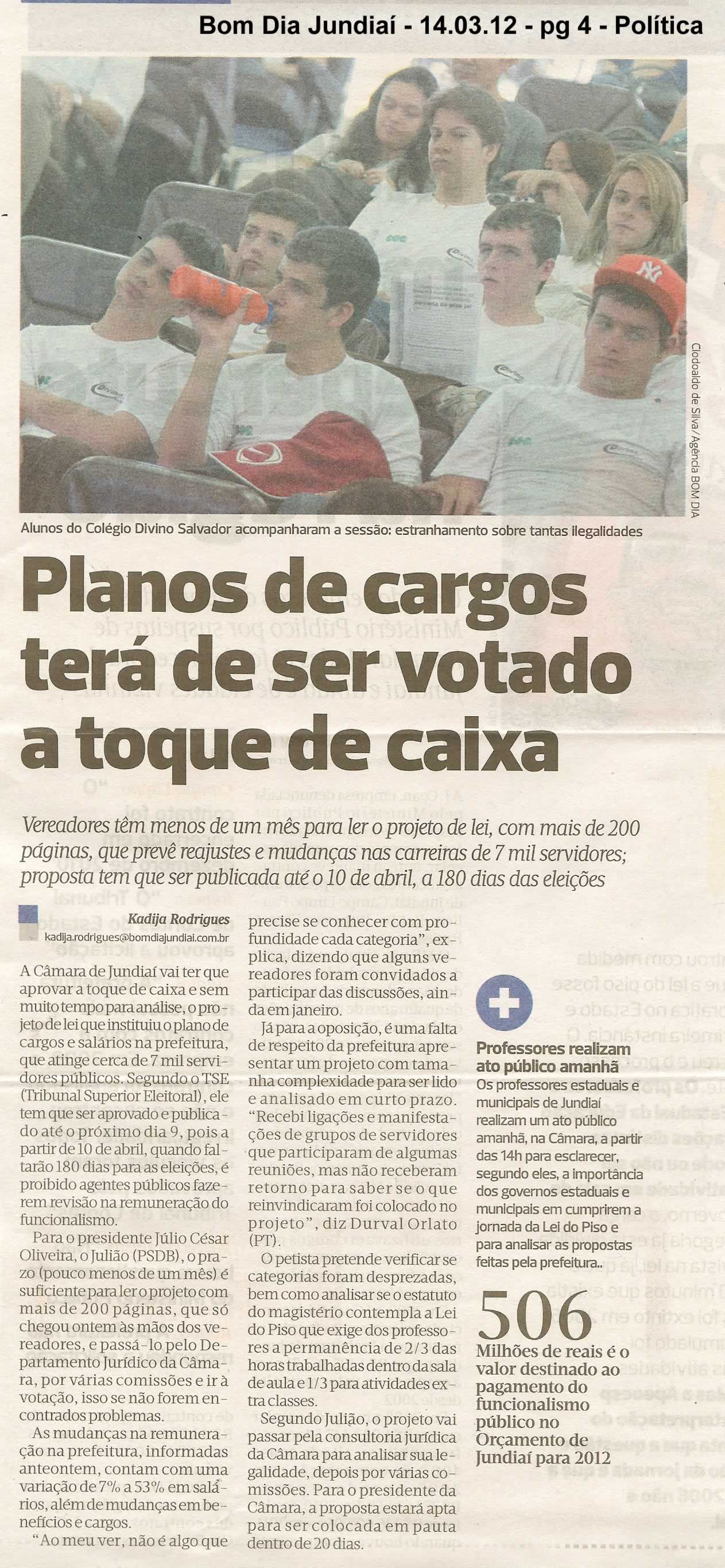 Bom Dia Jundiaí - 14/03/2012