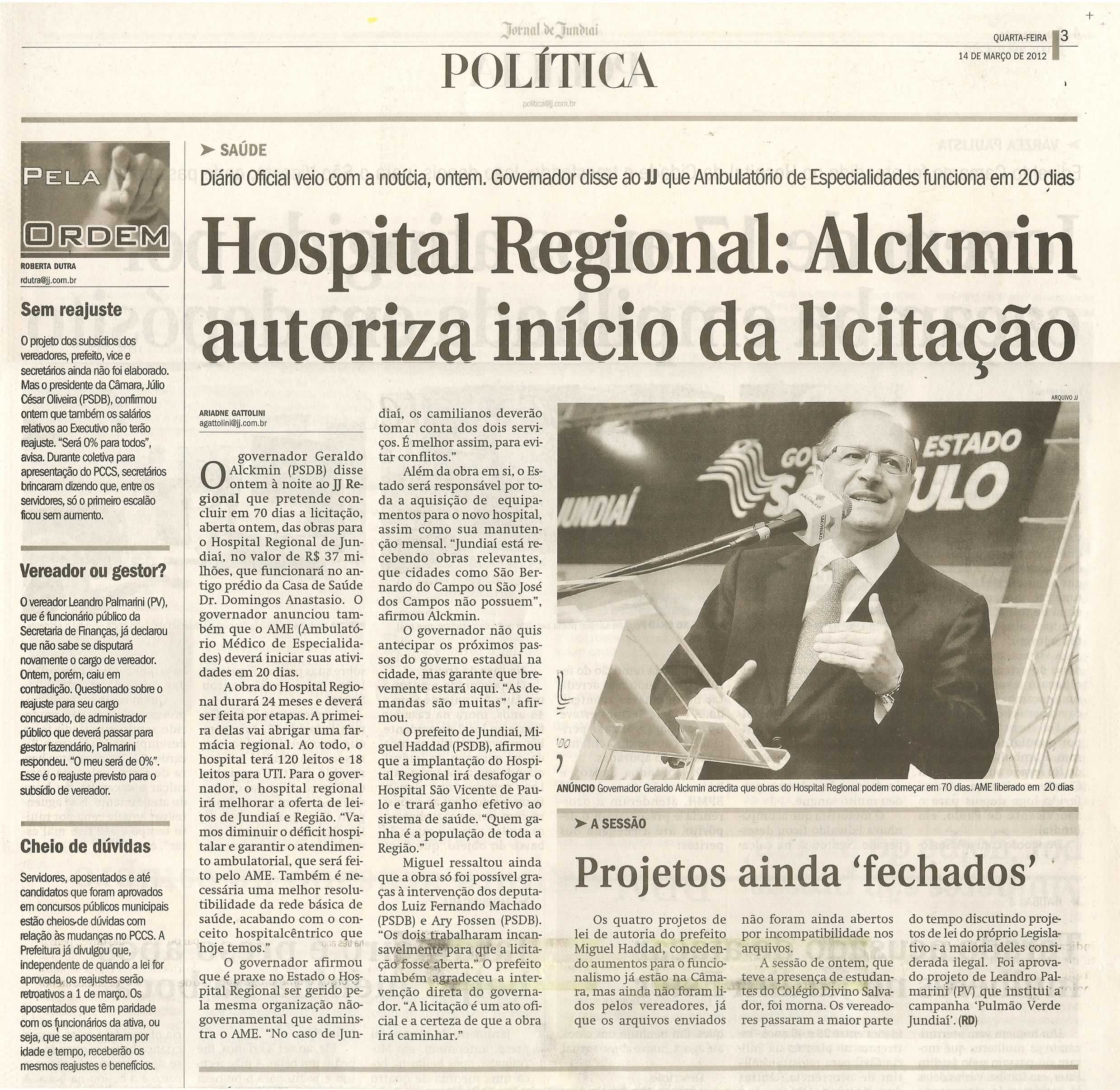 Jornal de Jundiaí - 14/03/2012