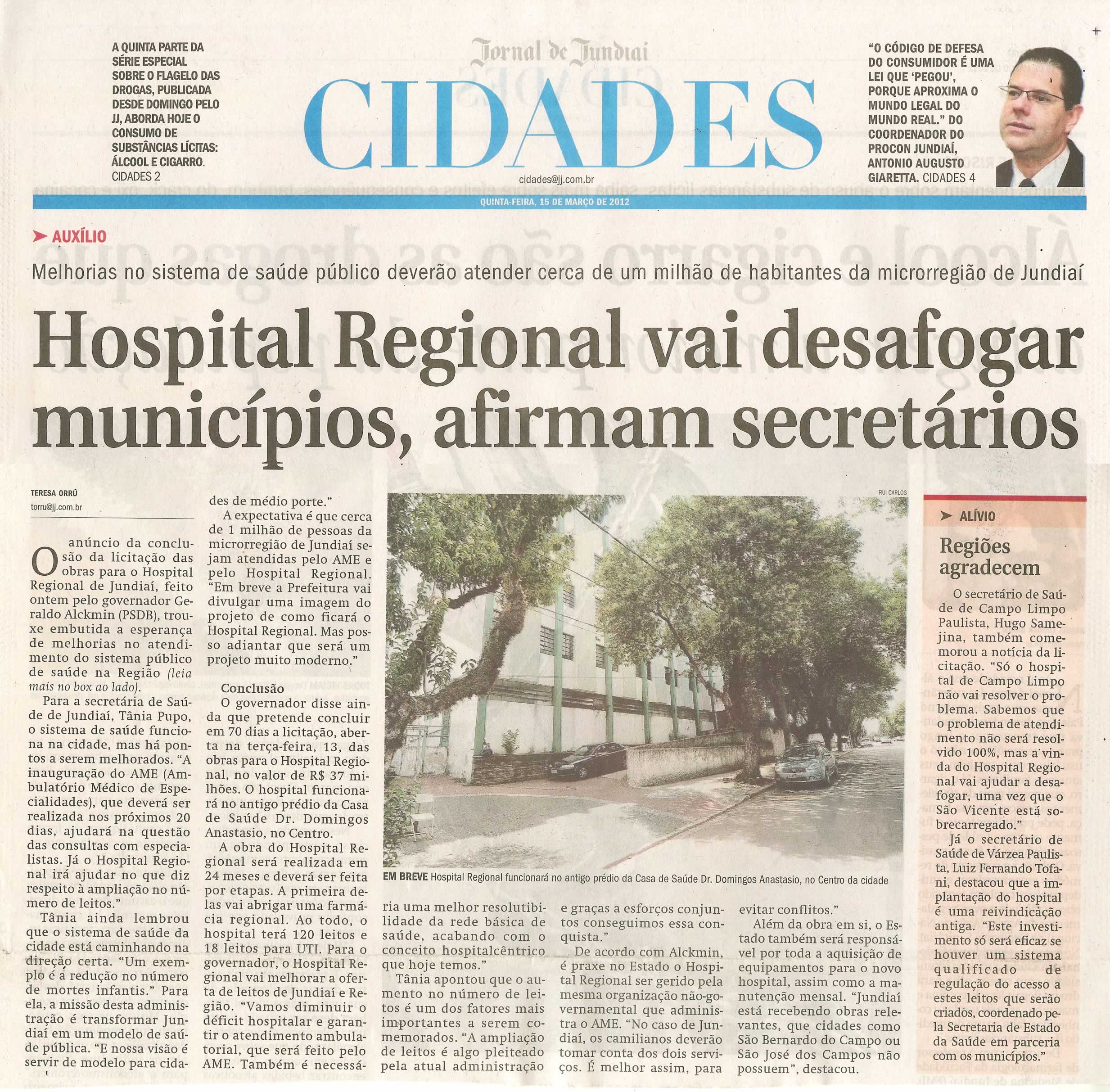 Jornal de Jundiaí - 15/03/2012