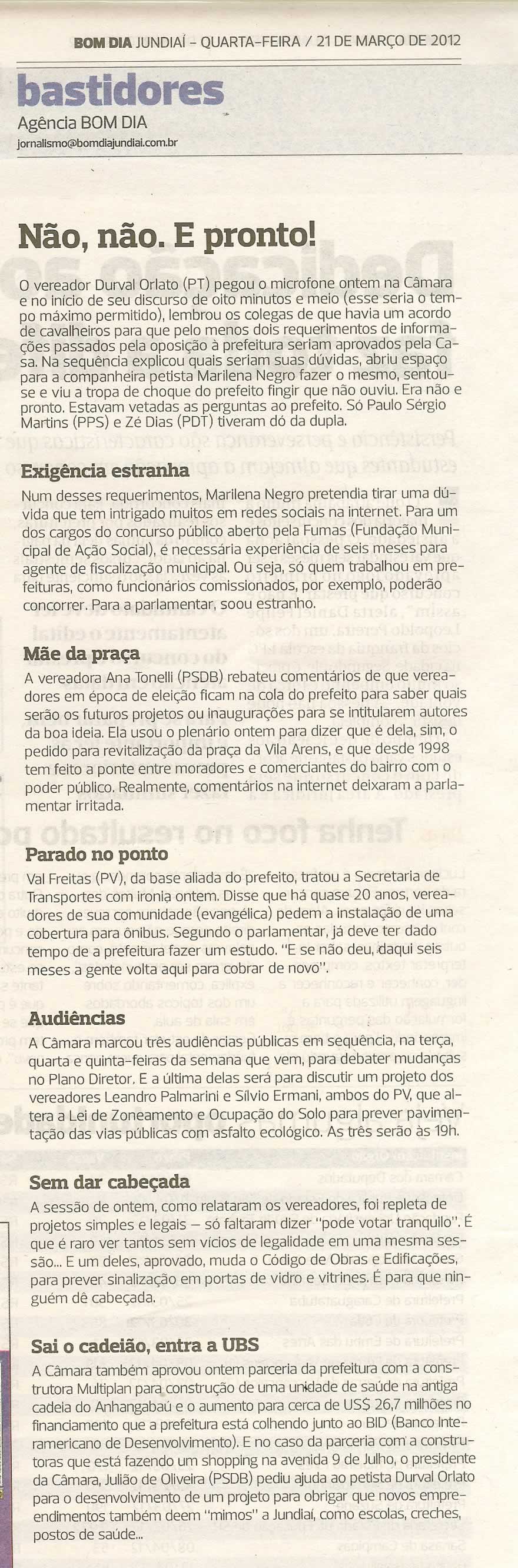 Bom Dia Jundiaí - 21/03/2012