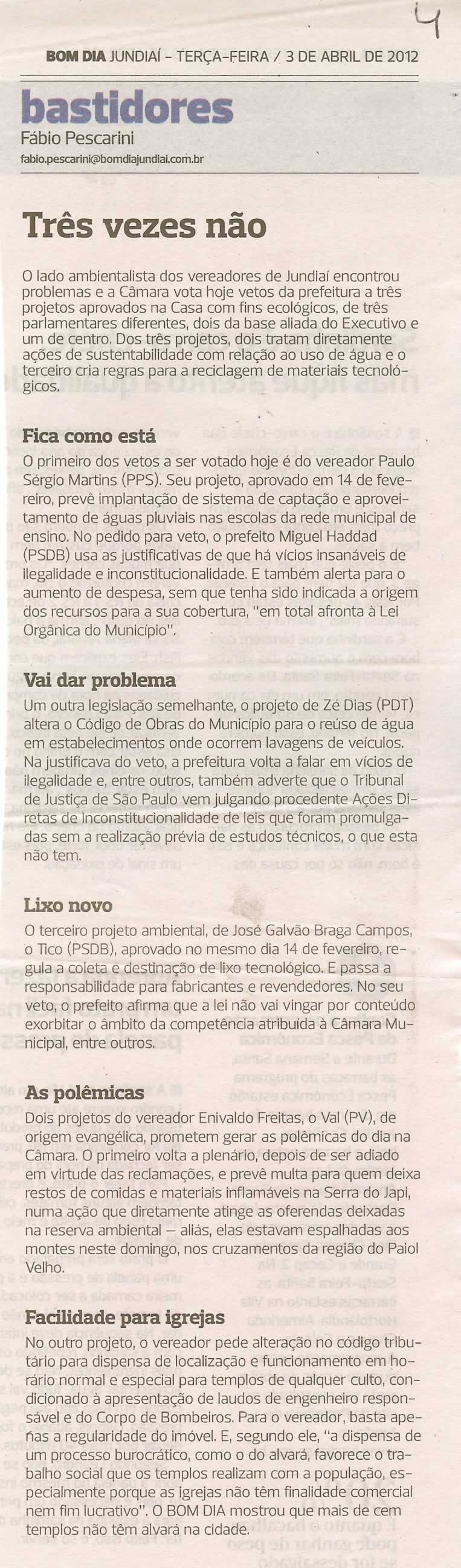 Bom Dia Jundiaí - 03/04/2012
