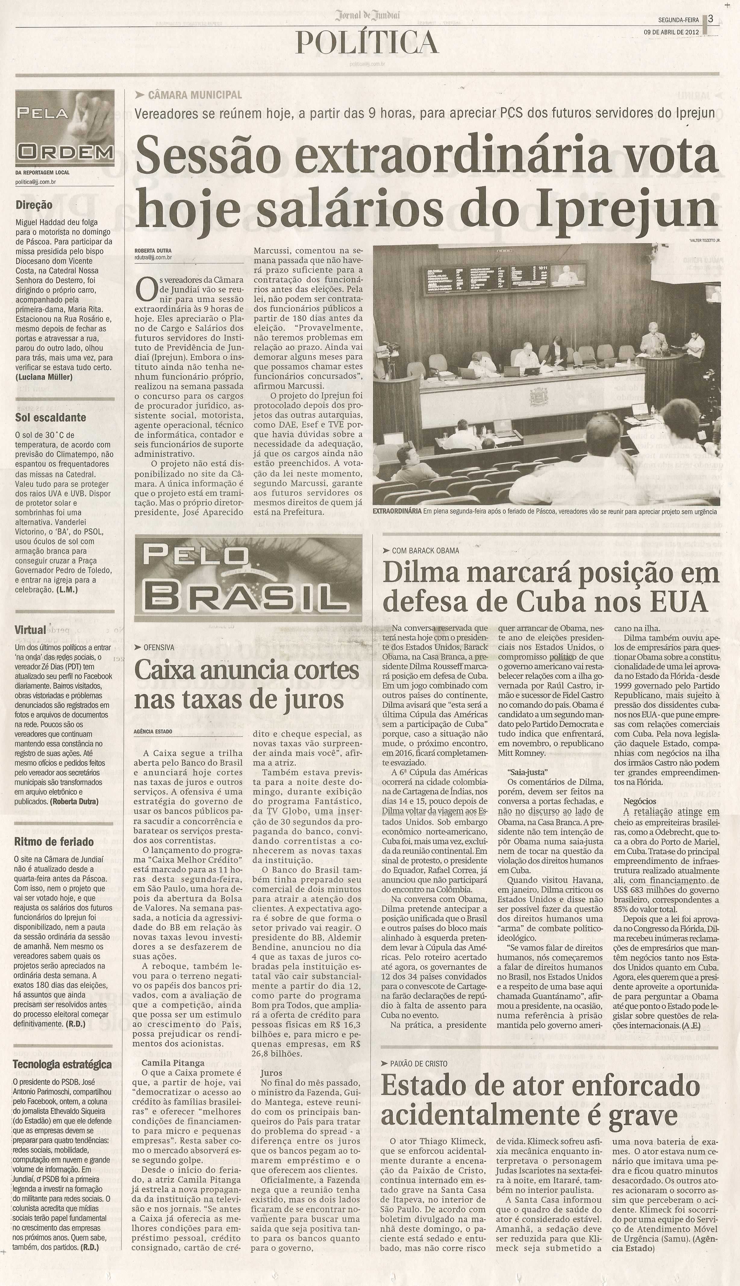 Jornal de Jundiaí - 09/04/2012
