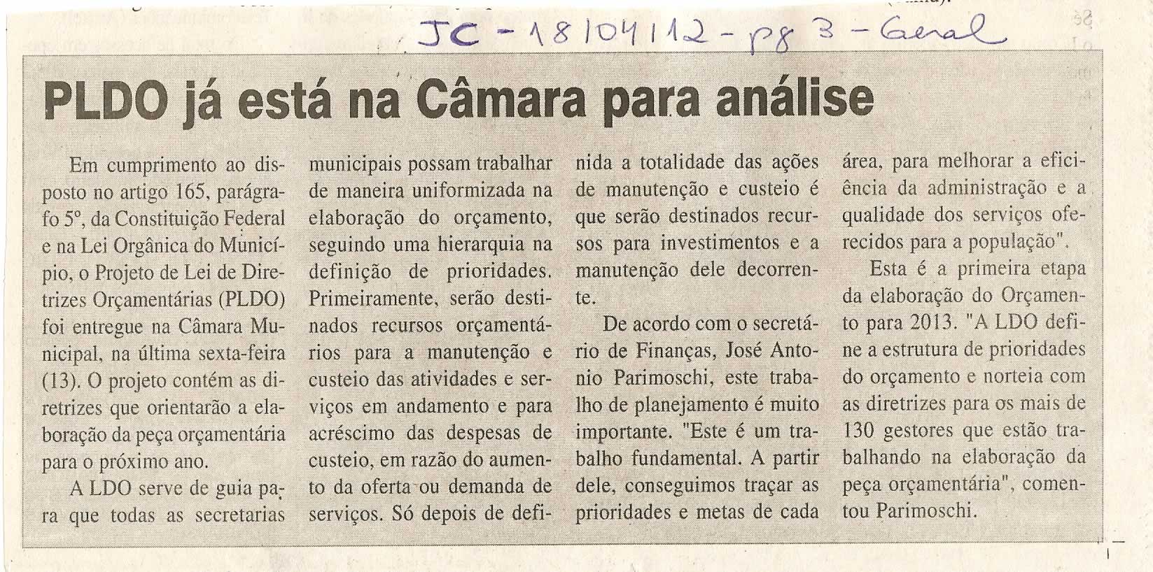 Jornal da Cidade - 18/04/2012