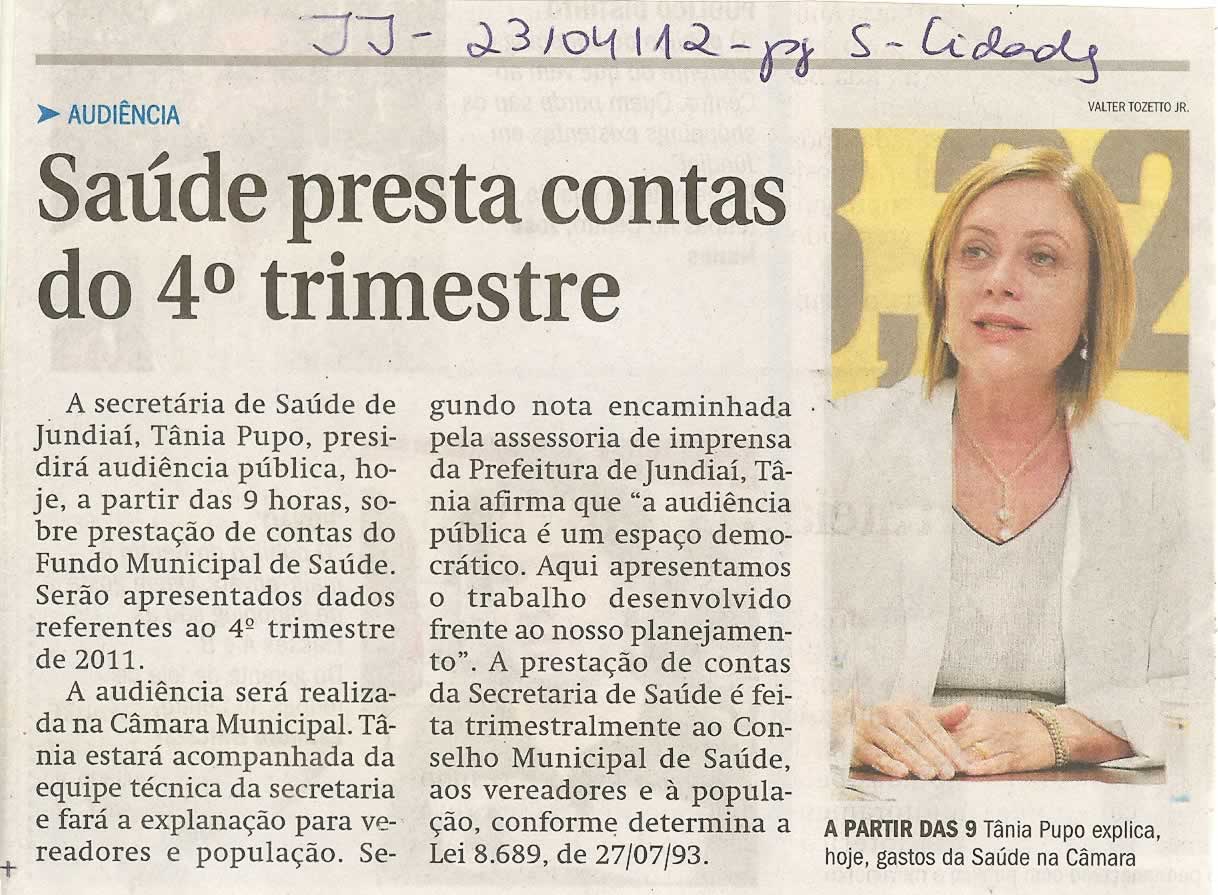 Jornal de Jundiaí - 23/04/2012