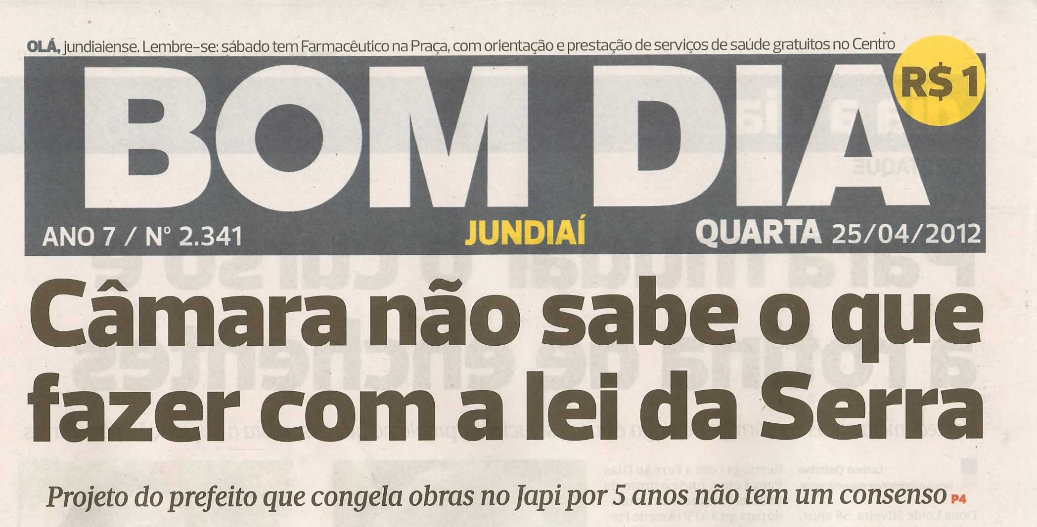 Bom Dia Jundiaí - 25/04/2012