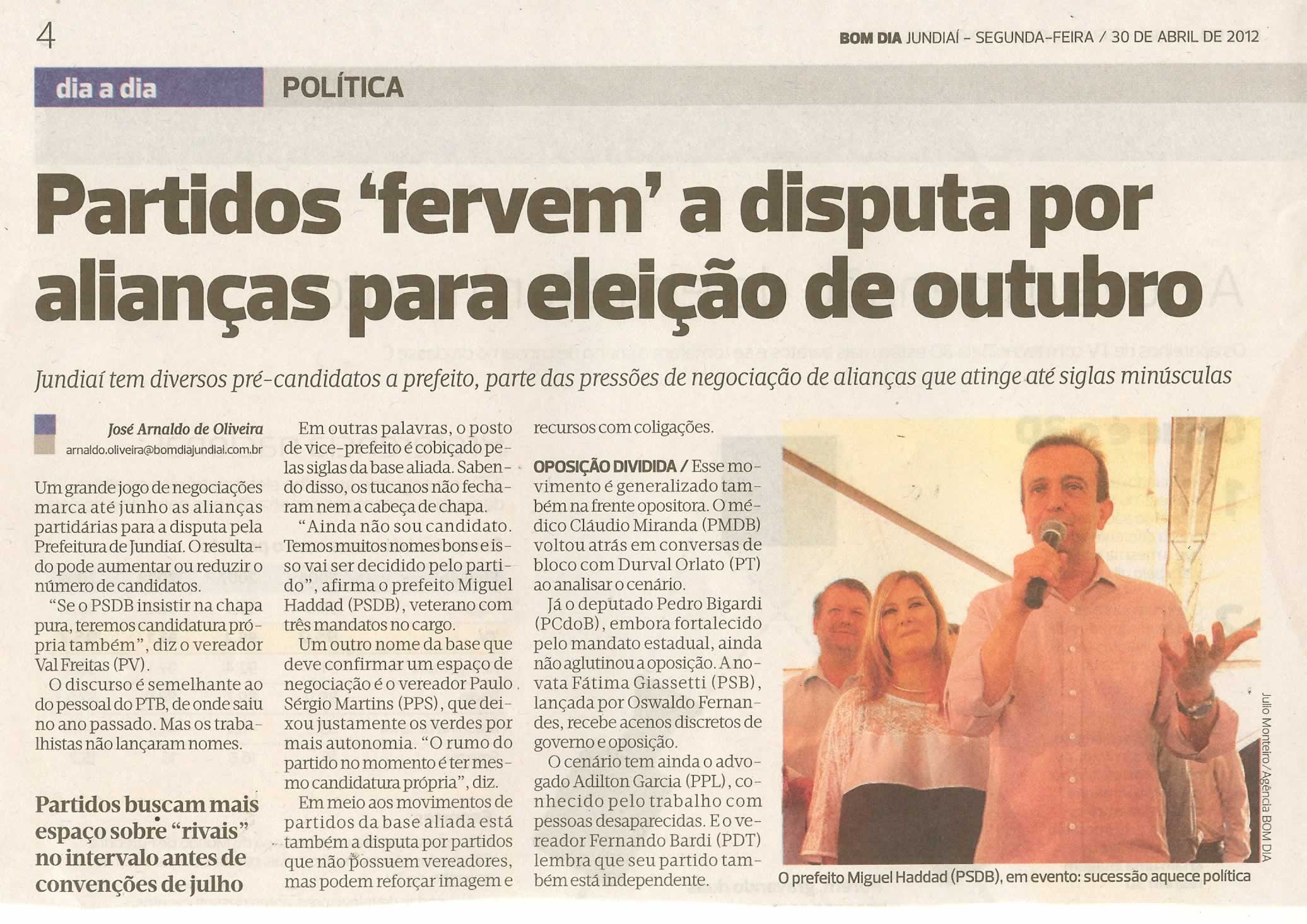 Bom Dia Jundiaí - 30/04/2012