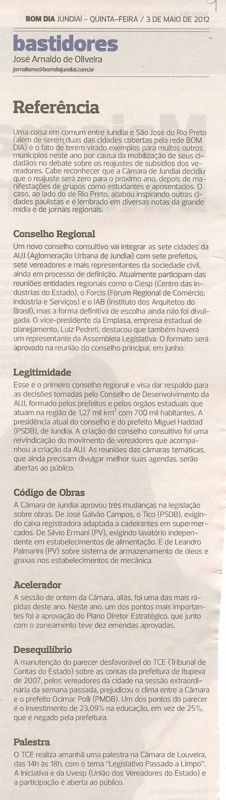 Bom Dia Jundiaí - 03/05/2012